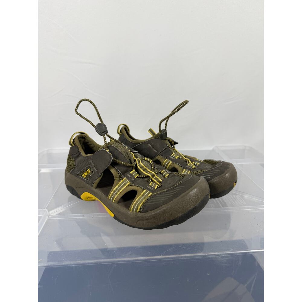 Teva Kids Closed Toe Sport Sandals Brown Yellow Size 3 Youth Hiking Water Shoes